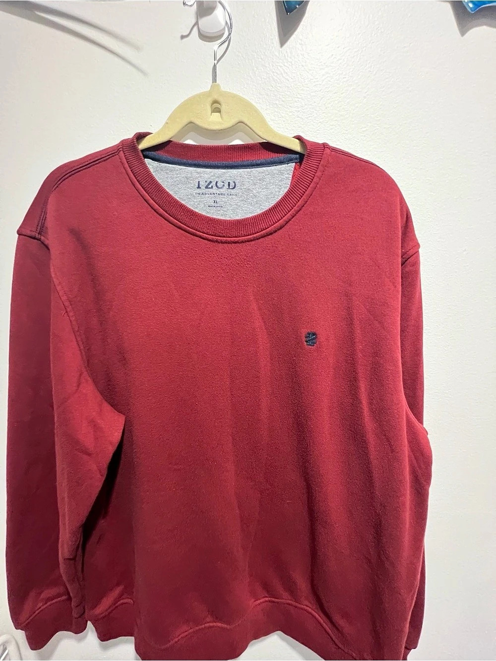 IZOD Advantage Performance Fleece Crewneck Sweatshirt Red XL